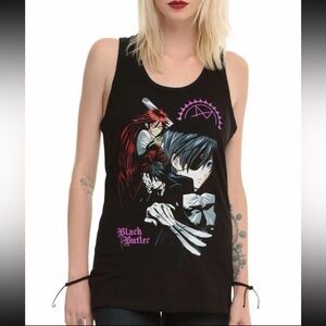 Black Butler Trio Anime Licensed Graphic Print Tank Womens Juniors Size Small